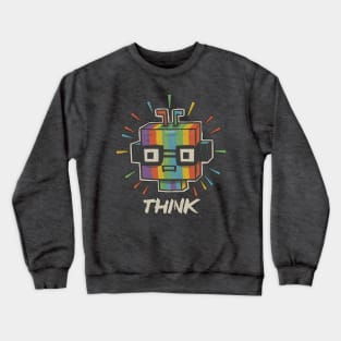Pixelated Pondering - A Brainstorming Bot Crewneck Sweatshirt